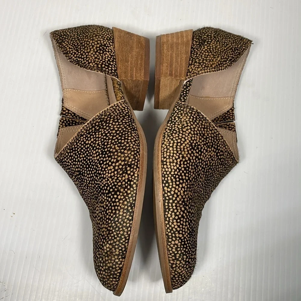 Madewell The Lucie Bootie Sz 7 Leather Brown Cutout Flat Calf Hair Upper Slip-On - Picture 16 of 16